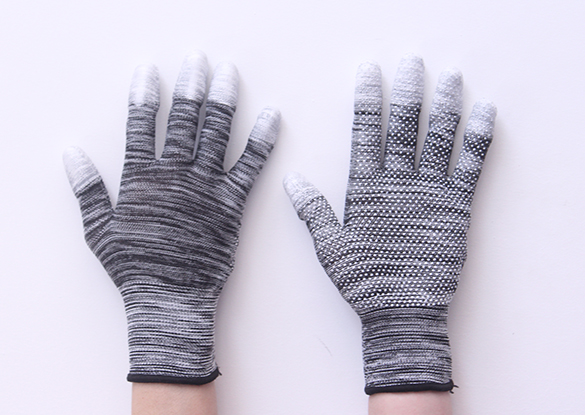 人工边条纹点珠涂指黑