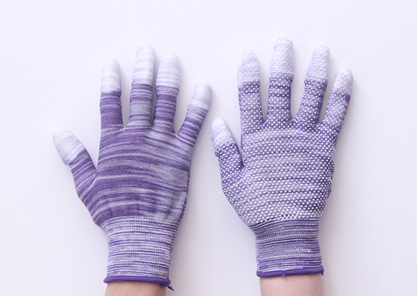 人工边条纹点珠涂指紫